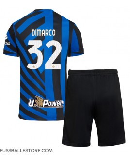 Günstige Inter Milan Federico Dimarco #32 Heimtrikotsatz Kinder 2024-25 Kurzarm (+ Kurze Hosen)